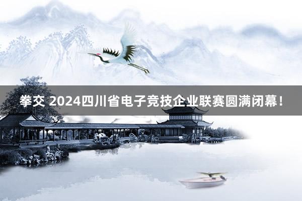 拳交 2024四川省电子竞技企业联赛圆满闭幕！