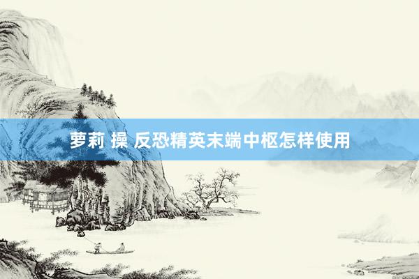 萝莉 操 反恐精英末端中枢怎样使用