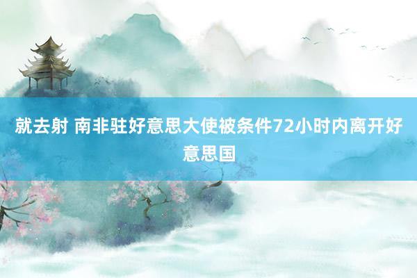就去射 南非驻好意思大使被条件72小时内离开好意思国