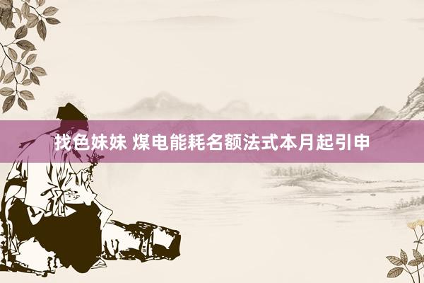 找色妹妹 煤电能耗名额法式本月起引申