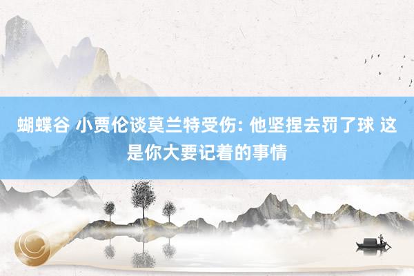蝴蝶谷 小贾伦谈莫兰特受伤: 他坚捏去罚了球 这是你大要记着的事情