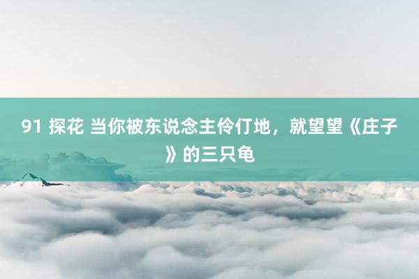 91 探花 当你被东说念主伶仃地，就望望《庄子》的三只龟