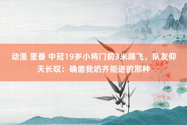 动漫 里番 中冠19岁小将门前3米踢飞，队友仰天长叹：确凿我奶齐能进的那种
